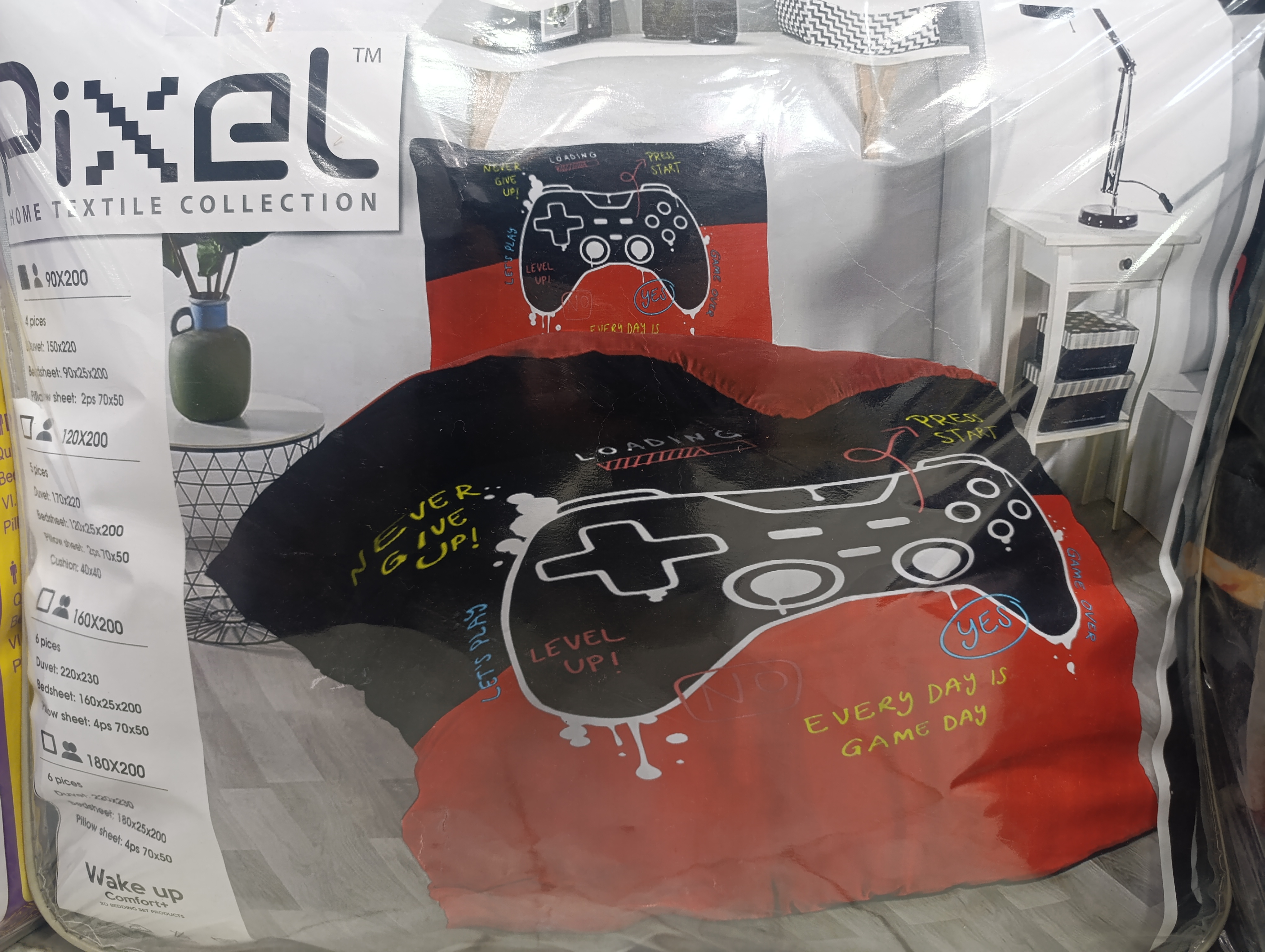 روتختی طرح گیم ۳بعدی جنس میکرو تنسل ۴تیکه ۱نفره برند پیکسل